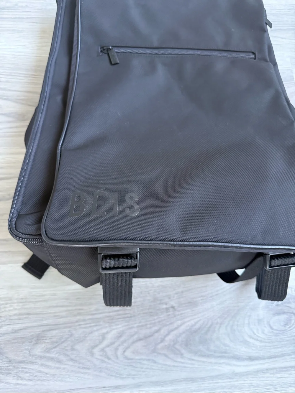 BEIS Black Convertible Laptop Backpack with Front Zip Pocket
